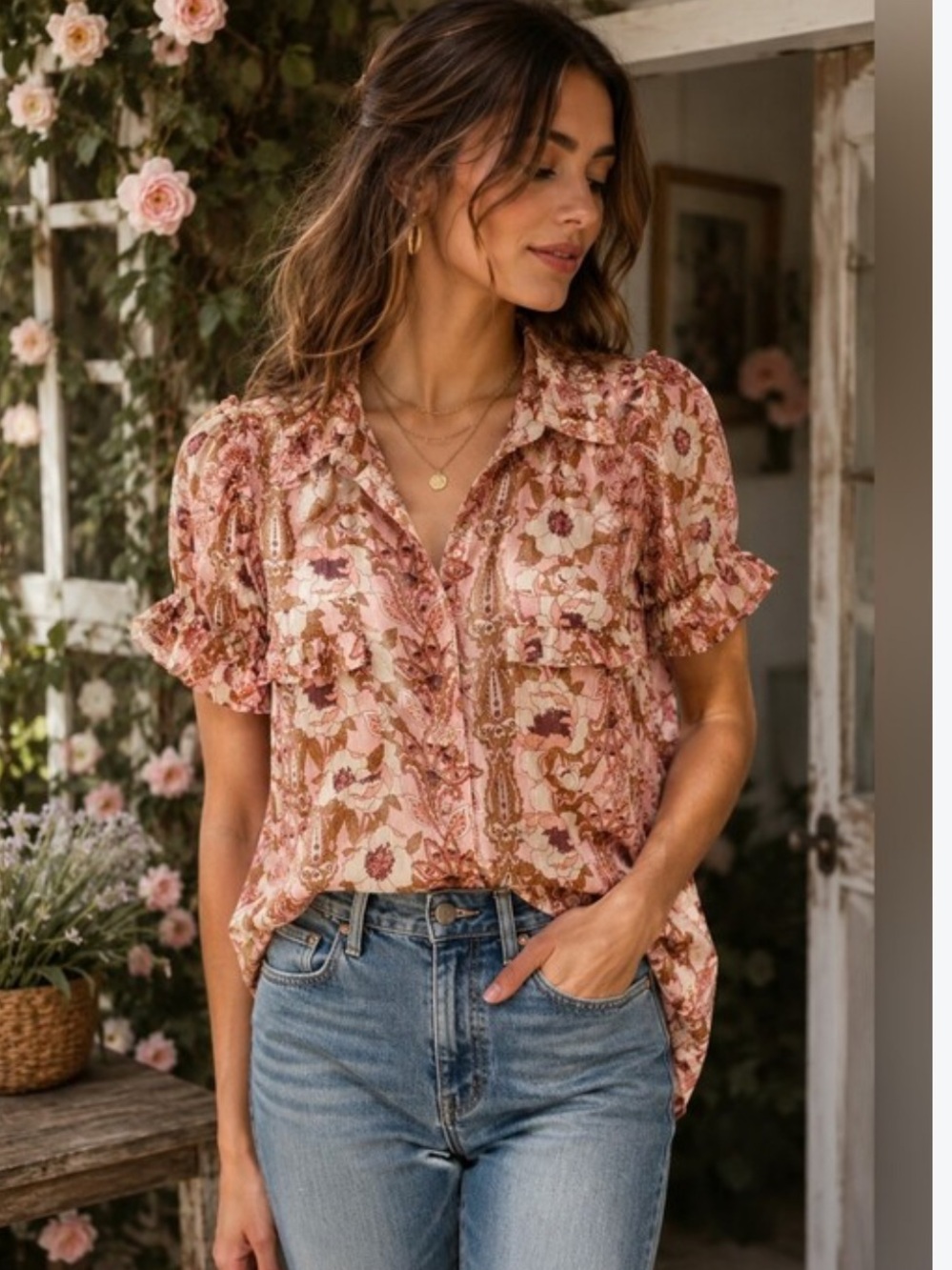 MISA Los Angeles Blouse Paisley size S